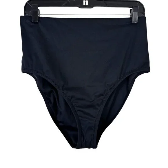 La Blanca NWOT Black Luxe Ultra High Waist Bikini Bottom Sz 14 Black Compression